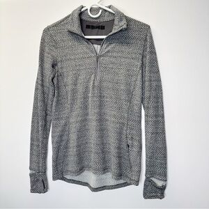 Lululemon Outrun 1/2 Zip Hazy Heather Heathered White Heathered Black Grey 8